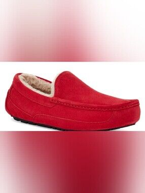 UGG Men's Ascot Moccasin Suede 'Samba Red' Slip Ons Size 10 NWOT